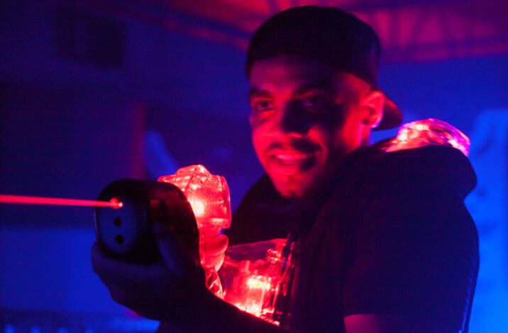 male playing Laser tag
