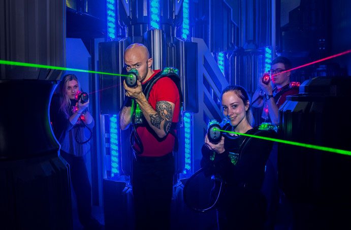 4 young adults Laser Tag Group