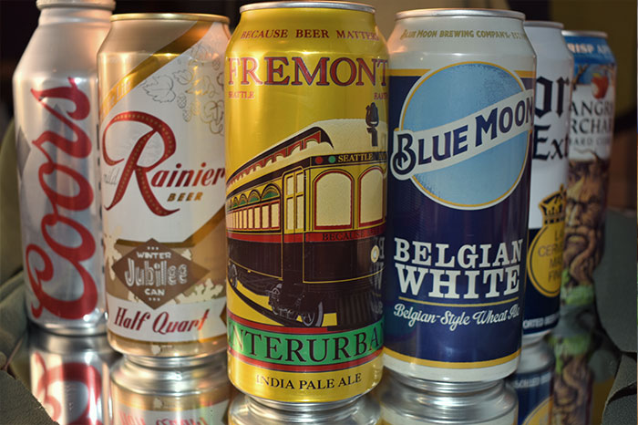 Beer selection cans